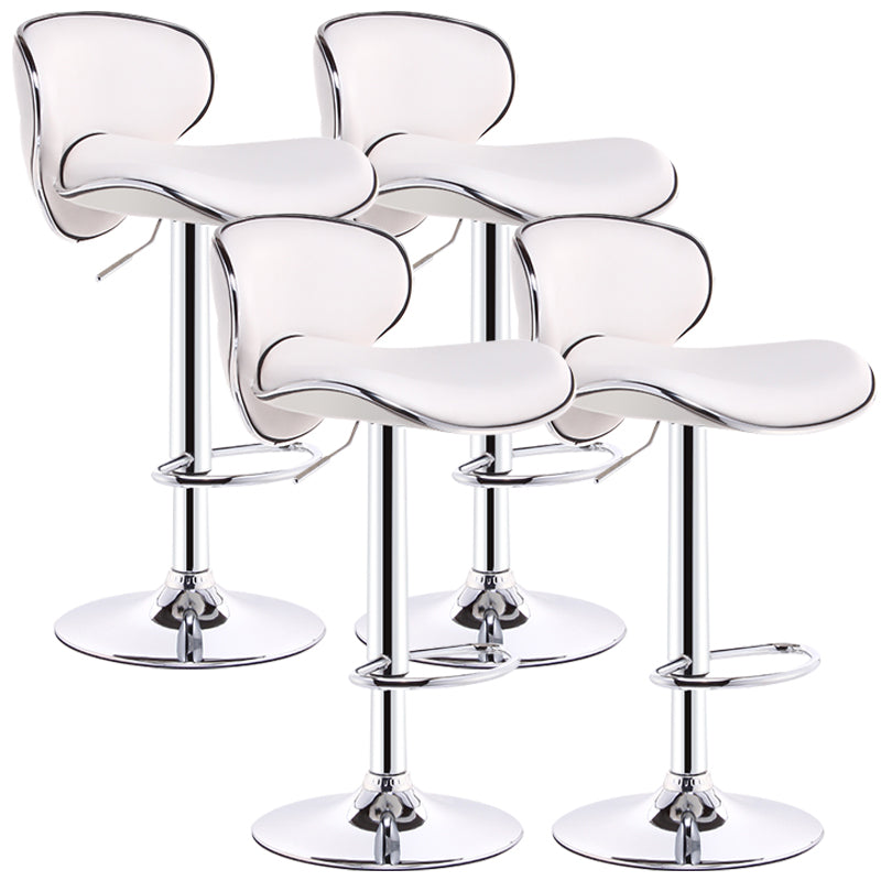Indoor Nordic Bar Stool Adjustable Height Swivel Armless Stool White 4 Piece Set Clearhalo 'Bar Furniture' 'Bar Stools' 'bar_stools' 'furn' 'furn_bar_stools' 'furniture_bar_stools' 'Kitchen & Dining Furniture' 'kitchen&dining_furn' 'kitchen' 'kitchen_furn' Furniture' 4241540