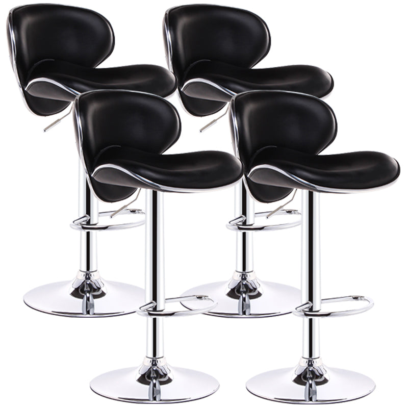 Indoor Nordic Bar Stool Adjustable Height Swivel Armless Stool Black 4 Piece Set Clearhalo 'Bar Furniture' 'Bar Stools' 'bar_stools' 'furn' 'furn_bar_stools' 'furniture_bar_stools' 'Kitchen & Dining Furniture' 'kitchen&dining_furn' 'kitchen' 'kitchen_furn' Furniture' 4241543