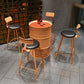 Industrial Orange Counter Stools Iron PU Upholstery Bar Stools with Low Back Clearhalo 'Bar Furniture' 'Bar Stools' 'bar_stools' 'furn' 'furn_bar_stools' 'furniture_bar_stools' 'Kitchen & Dining Furniture' 'kitchen&dining_furn' 'kitchen' 'kitchen_furn' Furniture' 4241572