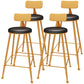 Industrial Orange Counter Stools Iron PU Upholstery Bar Stools with Low Back 4 Piece Set Clearhalo 'Bar Furniture' 'Bar Stools' 'bar_stools' 'furn' 'furn_bar_stools' 'furniture_bar_stools' 'Kitchen & Dining Furniture' 'kitchen&dining_furn' 'kitchen' 'kitchen_furn' Furniture' 4241573