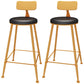 Industrial Orange Counter Stools Iron PU Upholstery Bar Stools with Low Back 2 Piece Set Clearhalo 'Bar Furniture' 'Bar Stools' 'bar_stools' 'furn' 'furn_bar_stools' 'furniture_bar_stools' 'Kitchen & Dining Furniture' 'kitchen&dining_furn' 'kitchen' 'kitchen_furn' Furniture' 4241576