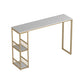 Glam Style 41.3"H Bar Table Marble White Rectangle Top Bistro Table for Living Room Gold Clearhalo 'Bar Furniture' 'Bar Tables' 'bar_tables' 'Furniture' 'furniture_bar_tables' 'Kitchen & Dining Furniture' 'kitchen&dining_furn' 'kitchen' 4245306