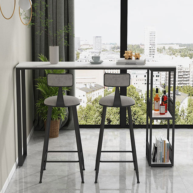 Glam Style 41.3"H Bar Table Marble White Rectangle Top Bistro Table for Living Room Clearhalo 'Bar Furniture' 'Bar Tables' 'bar_tables' 'Furniture' 'furniture_bar_tables' 'Kitchen & Dining Furniture' 'kitchen&dining_furn' 'kitchen' 4245320