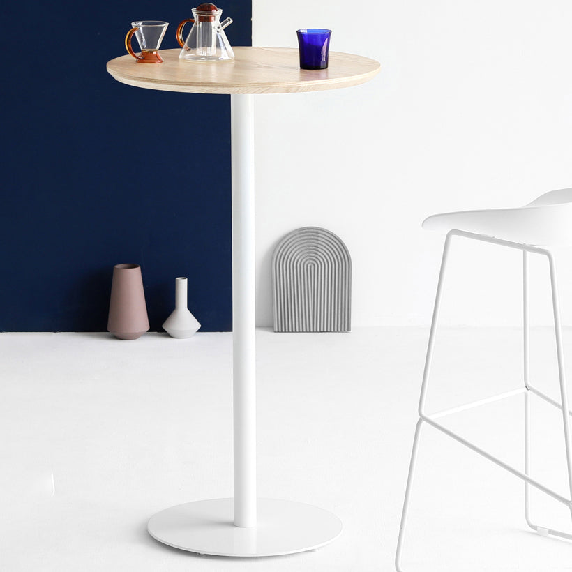 Industrial Solid Wood Bar Dining Table Steel Single Pedestal Bistro Table Fixed Table Clearhalo 'Bar Furniture' 'Bar Tables' 'bar_tables' 'Furniture' 'furniture_bar_tables' 'Kitchen & Dining Furniture' 'kitchen&dining_furn' 'kitchen' 4245326