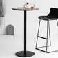 Industrial Solid Wood Bar Dining Table Steel Single Pedestal Bistro Table Fixed Table Clearhalo 'Bar Furniture' 'Bar Tables' 'bar_tables' 'Furniture' 'furniture_bar_tables' 'Kitchen & Dining Furniture' 'kitchen&dining_furn' 'kitchen' 4245329