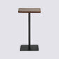 Industrial Solid Wood Bar Dining Table Steel Single Pedestal Bistro Table Fixed Table Walnut Square Clearhalo 'Bar Furniture' 'Bar Tables' 'bar_tables' 'Furniture' 'furniture_bar_tables' 'Kitchen & Dining Furniture' 'kitchen&dining_furn' 'kitchen' 4245330