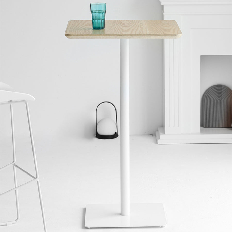 Industrial Solid Wood Bar Dining Table Steel Single Pedestal Bistro Table Fixed Table Clearhalo 'Bar Furniture' 'Bar Tables' 'bar_tables' 'Furniture' 'furniture_bar_tables' 'Kitchen & Dining Furniture' 'kitchen&dining_furn' 'kitchen' 4245333
