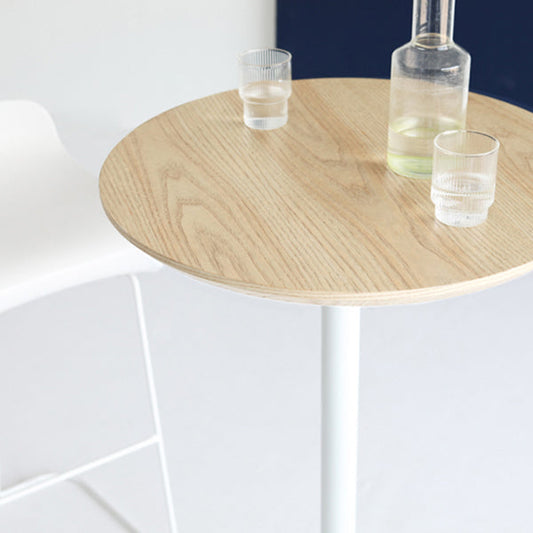 Industrial Solid Wood Bar Dining Table Steel Single Pedestal Bistro Table Fixed Table Clearhalo 'Bar Furniture' 'Bar Tables' 'bar_tables' 'Furniture' 'furniture_bar_tables' 'Kitchen & Dining Furniture' 'kitchen&dining_furn' 'kitchen' 4245336