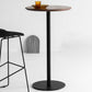 Industrial Solid Wood Bar Dining Table Steel Single Pedestal Bistro Table Fixed Table Clearhalo 'Bar Furniture' 'Bar Tables' 'bar_tables' 'Furniture' 'furniture_bar_tables' 'Kitchen & Dining Furniture' 'kitchen&dining_furn' 'kitchen' 4245339
