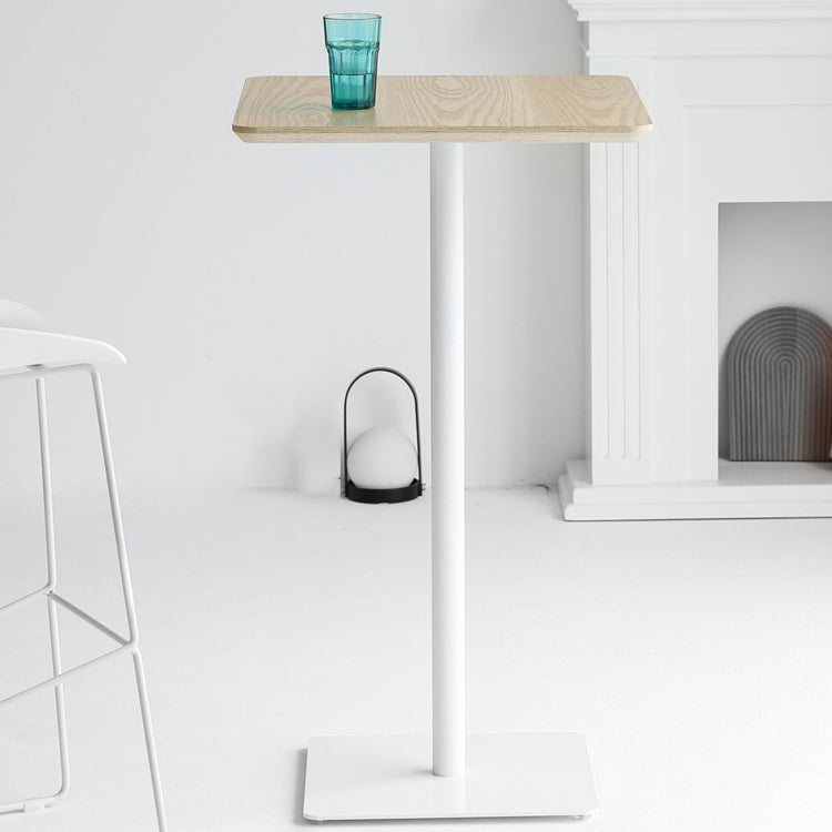 Industrial Solid Wood Bar Dining Table Steel Single Pedestal Bistro Table Fixed Table Clearhalo 'Bar Furniture' 'Bar Tables' 'bar_tables' 'Furniture' 'furniture_bar_tables' 'Kitchen & Dining Furniture' 'kitchen&dining_furn' 'kitchen' 4245340