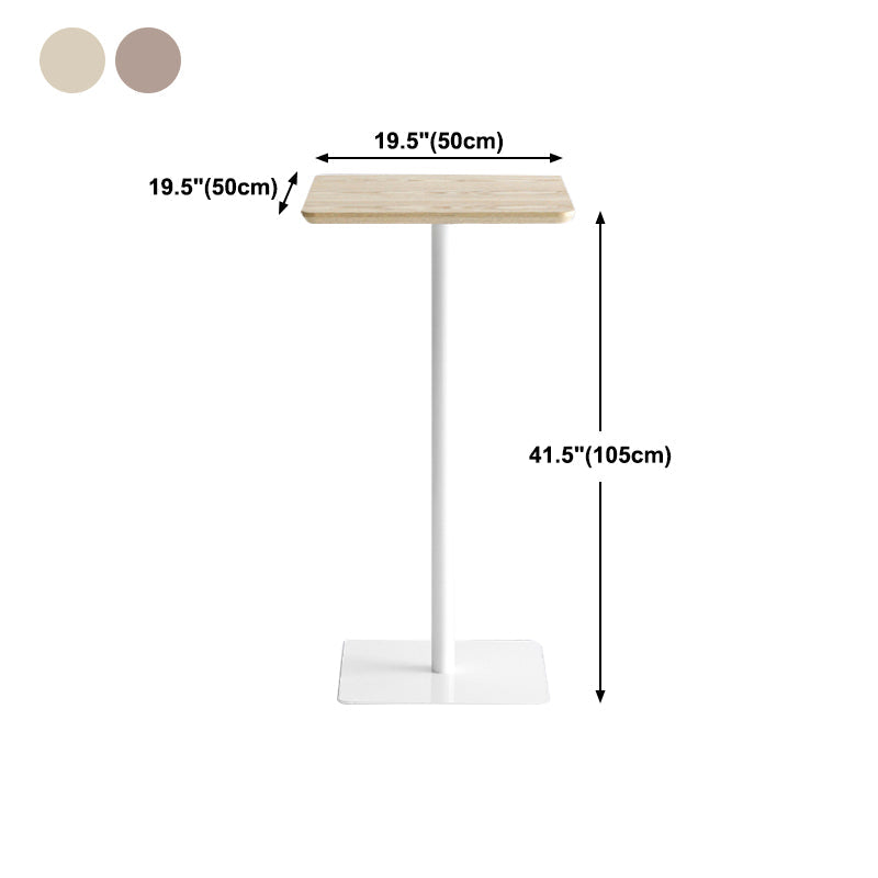 Industrial Solid Wood Bar Dining Table Steel Single Pedestal Bistro Table Fixed Table Clearhalo 'Bar Furniture' 'Bar Tables' 'bar_tables' 'Furniture' 'furniture_bar_tables' 'Kitchen & Dining Furniture' 'kitchen&dining_furn' 'kitchen' 4245341