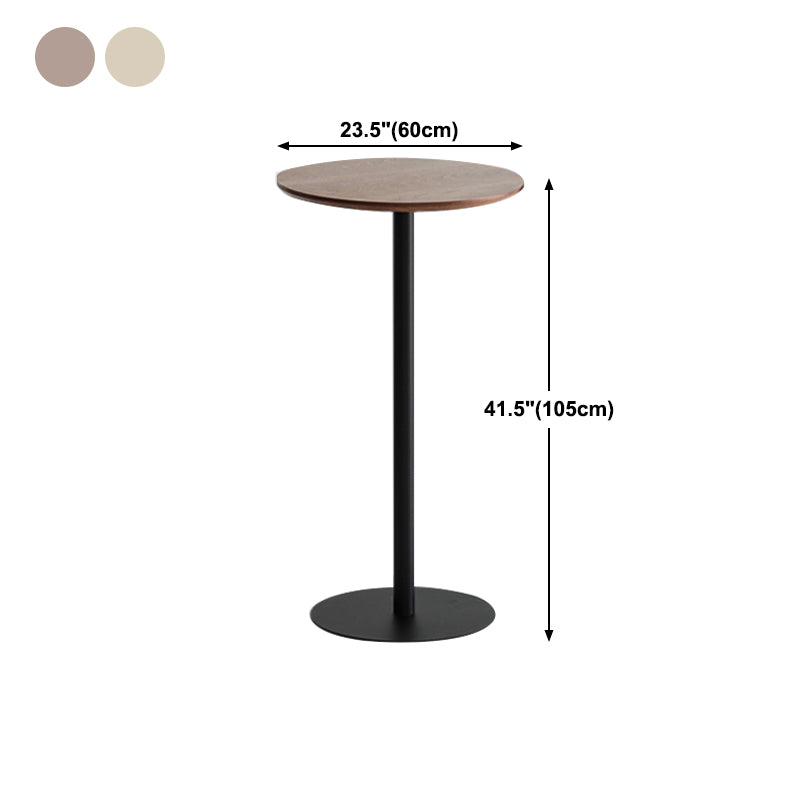 Industrial Solid Wood Bar Dining Table Steel Single Pedestal Bistro Table Fixed Table Clearhalo 'Bar Furniture' 'Bar Tables' 'bar_tables' 'Furniture' 'furniture_bar_tables' 'Kitchen & Dining Furniture' 'kitchen&dining_furn' 'kitchen' 4245346