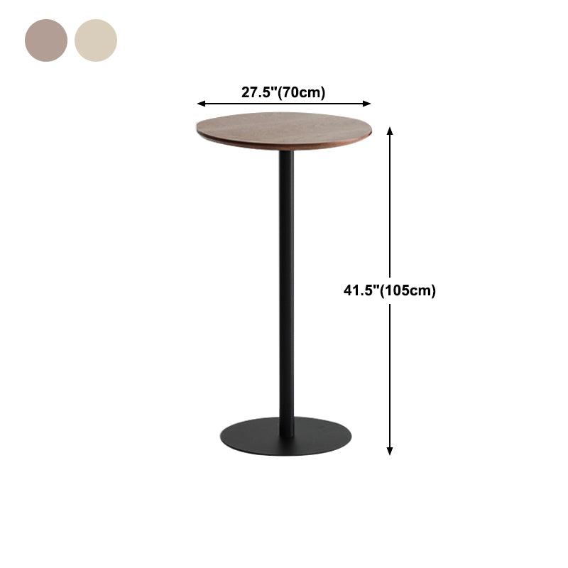 Industrial Solid Wood Bar Dining Table Steel Single Pedestal Bistro Table Fixed Table Clearhalo 'Bar Furniture' 'Bar Tables' 'bar_tables' 'Furniture' 'furniture_bar_tables' 'Kitchen & Dining Furniture' 'kitchen&dining_furn' 'kitchen' 4245347