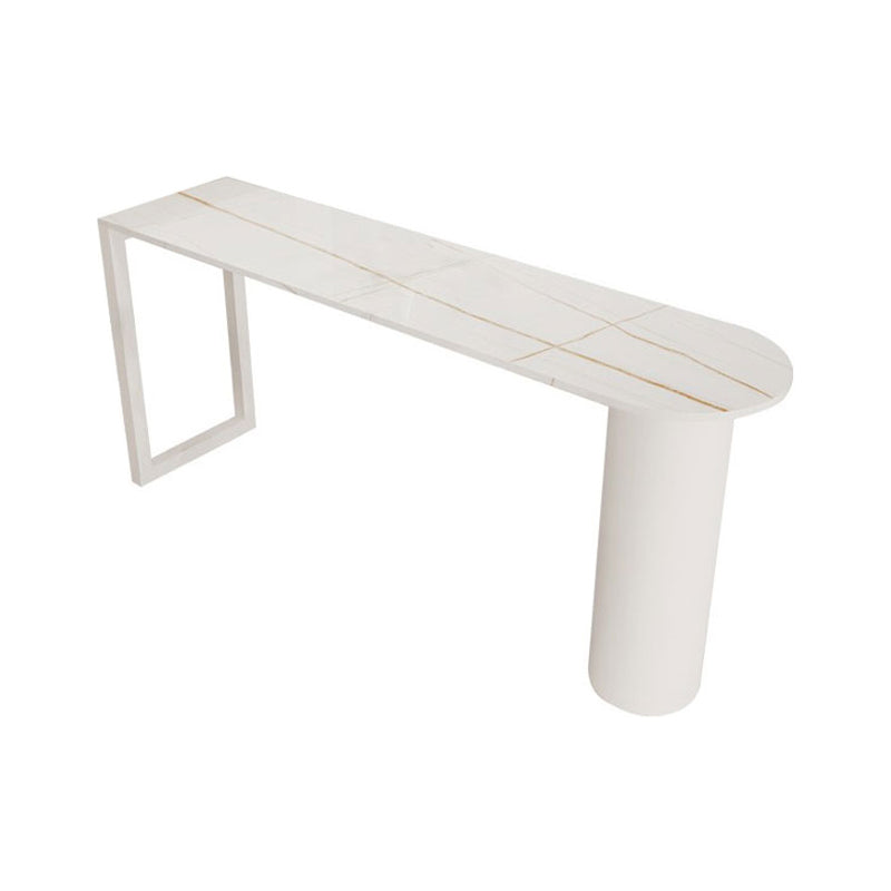 Glam Style 41.3"H Bar Table Faux Marble White Top Specialty Bistro Table for Living Room Clearhalo 'Bar Furniture' 'Bar Tables' 'bar_tables' 'Furniture' 'furniture_bar_tables' 'Kitchen & Dining Furniture' 'kitchen&dining_furn' 'kitchen' 4245353