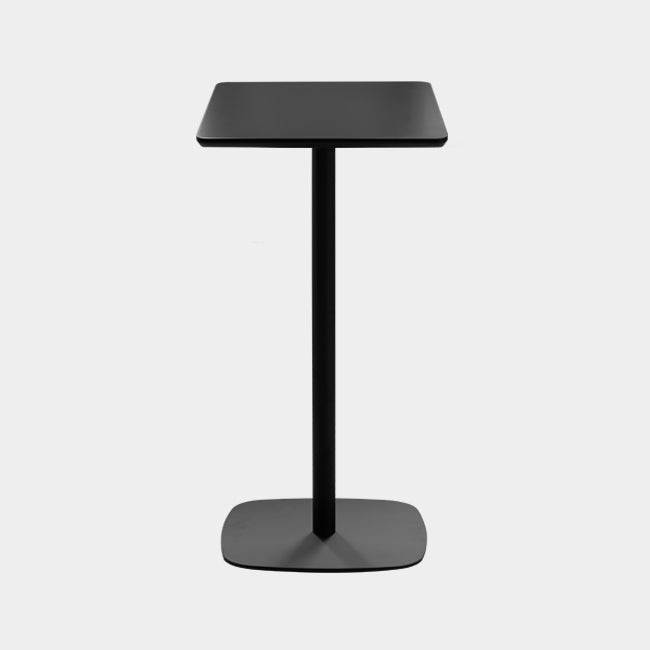 Industrial Metal Bar Table Square Top 41.3"H Pedestal Bistro Table for Cafe Black Without Chairs Clearhalo 'Bar Furniture' 'Bar Tables' 'bar_tables' 'furn' 'furn_bar_tables' 'Furniture' 'furniture_bar_tables' 'Kitchen & Dining Furniture' 'kitchen&dining_furn' 'kitchen' 4245381