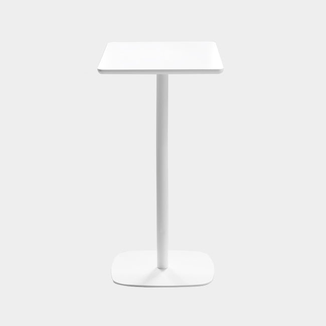 Industrial Metal Bar Table Square Top 41.3"H Pedestal Bistro Table for Cafe White Without Chairs Clearhalo 'Bar Furniture' 'Bar Tables' 'bar_tables' 'furn' 'furn_bar_tables' 'Furniture' 'furniture_bar_tables' 'Kitchen & Dining Furniture' 'kitchen&dining_furn' 'kitchen' 4245382