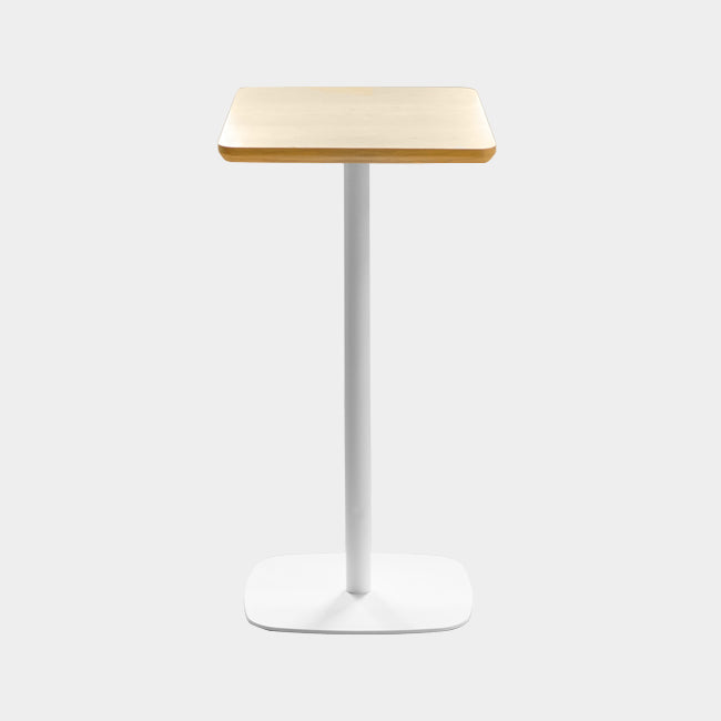 Industrial Metal Bar Table Square Top 41.3"H Pedestal Bistro Table for Cafe Natural Without Chairs Clearhalo 'Bar Furniture' 'Bar Tables' 'bar_tables' 'furn' 'furn_bar_tables' 'Furniture' 'furniture_bar_tables' 'Kitchen & Dining Furniture' 'kitchen&dining_furn' 'kitchen' 4245384