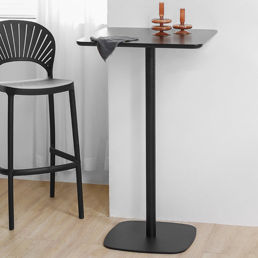 Industrial Metal Bar Table Square Top 41.3"H Pedestal Bistro Table for Cafe Clearhalo 'Bar Furniture' 'Bar Tables' 'bar_tables' 'furn' 'furn_bar_tables' 'Furniture' 'furniture_bar_tables' 'Kitchen & Dining Furniture' 'kitchen&dining_furn' 'kitchen' 4245385