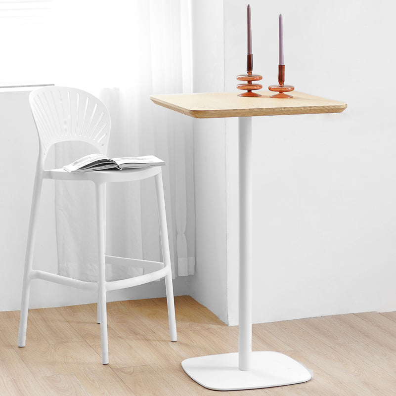 Industrial Metal Bar Table Square Top 41.3"H Pedestal Bistro Table for Cafe Clearhalo 'Bar Furniture' 'Bar Tables' 'bar_tables' 'furn' 'furn_bar_tables' 'Furniture' 'furniture_bar_tables' 'Kitchen & Dining Furniture' 'kitchen&dining_furn' 'kitchen' 4245393