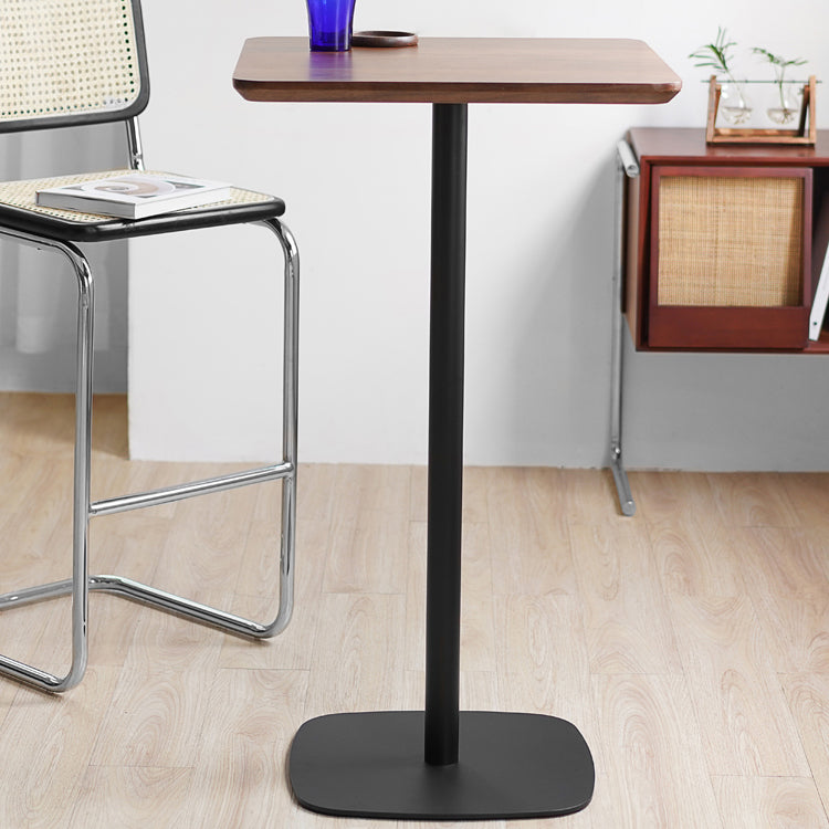 Industrial Metal Bar Table Square Top 41.3"H Pedestal Bistro Table for Cafe Clearhalo 'Bar Furniture' 'Bar Tables' 'bar_tables' 'furn' 'furn_bar_tables' 'Furniture' 'furniture_bar_tables' 'Kitchen & Dining Furniture' 'kitchen&dining_furn' 'kitchen' 4245394