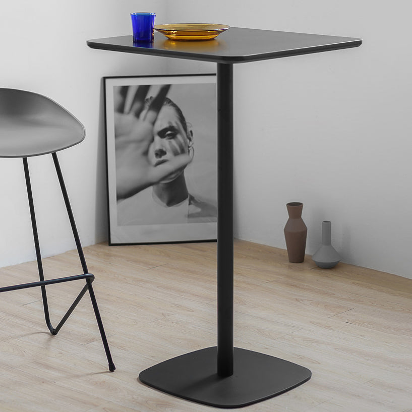 Industrial Metal Bar Table Square Top 41.3"H Pedestal Bistro Table for Cafe Clearhalo 'Bar Furniture' 'Bar Tables' 'bar_tables' 'furn' 'furn_bar_tables' 'Furniture' 'furniture_bar_tables' 'Kitchen & Dining Furniture' 'kitchen&dining_furn' 'kitchen' 4245395