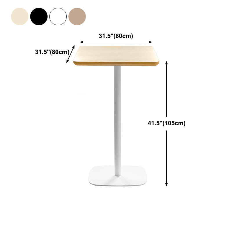 Industrial Metal Bar Table Square Top 41.3"H Pedestal Bistro Table for Cafe Clearhalo 'Bar Furniture' 'Bar Tables' 'bar_tables' 'furn' 'furn_bar_tables' 'Furniture' 'furniture_bar_tables' 'Kitchen & Dining Furniture' 'kitchen&dining_furn' 'kitchen' 4245400