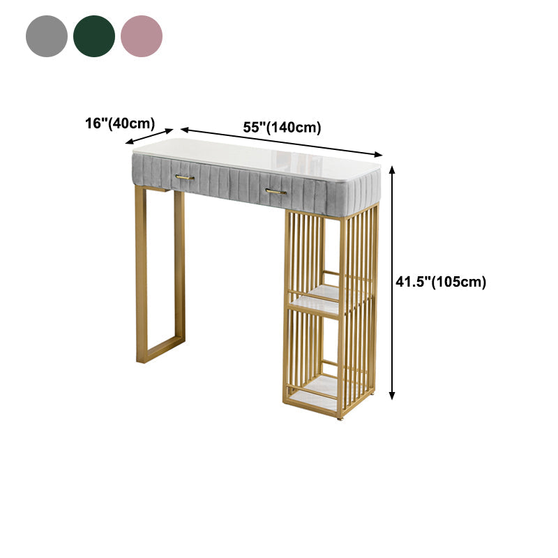 Glam Rectangle Indoor Bar Dining Table White Marble Bistro Table with Drawer Clearhalo 'Bar Furniture' 'Bar Tables' 'bar_tables' 'furn' 'furn_bar_tables' 'Furniture' 'furniture_bar_tables' 'Kitchen & Dining Furniture' 'kitchen&dining_furn' 'kitchen' 4245420