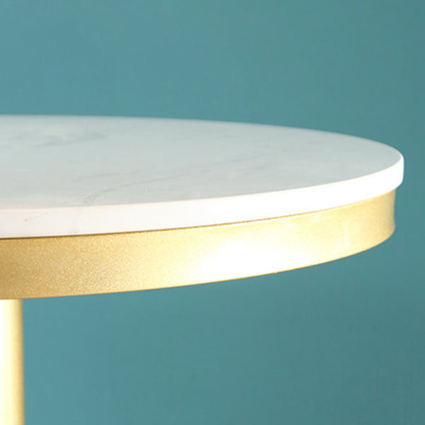 Glam Style Gold Iron Bar Table Marble Top Bistro Table - 21.6"W x 41.3"H Clearhalo 'Bar Furniture' 'Bar Tables' 'bar_tables' 'Furniture' 'furniture_bar_tables' 'Kitchen & Dining Furniture' 'kitchen&dining_furn' 'kitchen' 4245430