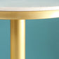 Glam Style Gold Iron Bar Table Marble Top Bistro Table - 21.6"W x 41.3"H Clearhalo 'Bar Furniture' 'Bar Tables' 'bar_tables' 'Furniture' 'furniture_bar_tables' 'Kitchen & Dining Furniture' 'kitchen&dining_furn' 'kitchen' 4245432