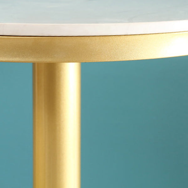 Glam Style Gold Iron Bar Table Marble Top Bistro Table - 21.6"W x 41.3"H Clearhalo 'Bar Furniture' 'Bar Tables' 'bar_tables' 'Furniture' 'furniture_bar_tables' 'Kitchen & Dining Furniture' 'kitchen&dining_furn' 'kitchen' 4245432