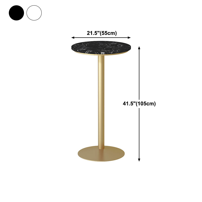 Glam Style Gold Iron Bar Table Marble Top Bistro Table - 21.6"W x 41.3"H Clearhalo 'Bar Furniture' 'Bar Tables' 'bar_tables' 'Furniture' 'furniture_bar_tables' 'Kitchen & Dining Furniture' 'kitchen&dining_furn' 'kitchen' 4245439