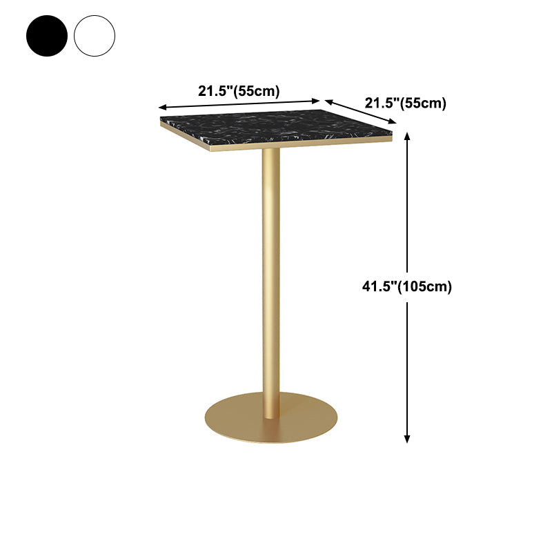 Glam Style Gold Iron Bar Table Marble Top Bistro Table - 21.6"W x 41.3"H Clearhalo 'Bar Furniture' 'Bar Tables' 'bar_tables' 'Furniture' 'furniture_bar_tables' 'Kitchen & Dining Furniture' 'kitchen&dining_furn' 'kitchen' 4245440