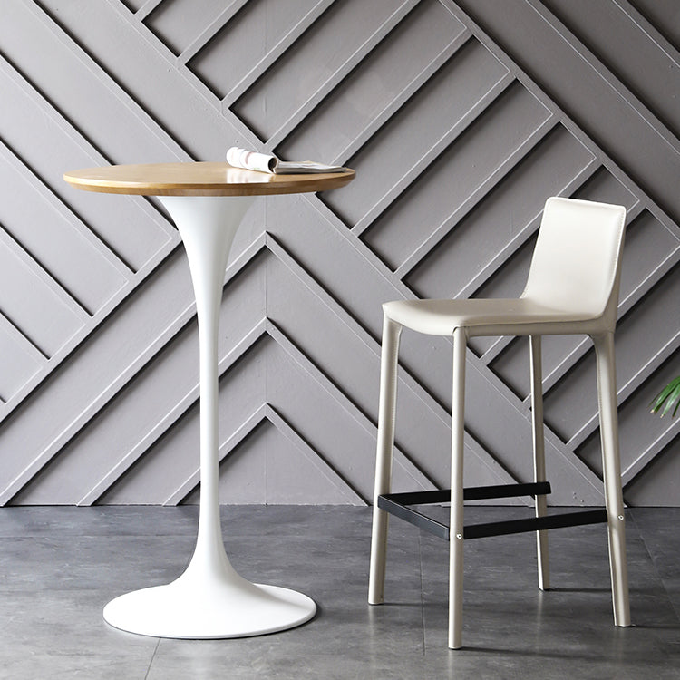 Industrial Metal Bar Table Round Top 41.3"H Pedestal Bistro Table for Cafe and Breakroom Clearhalo 'Bar Furniture' 'Bar Tables' 'bar_tables' 'Furniture' 'furniture_bar_tables' 'Kitchen & Dining Furniture' 'kitchen&dining_furn' 'kitchen' 4245442