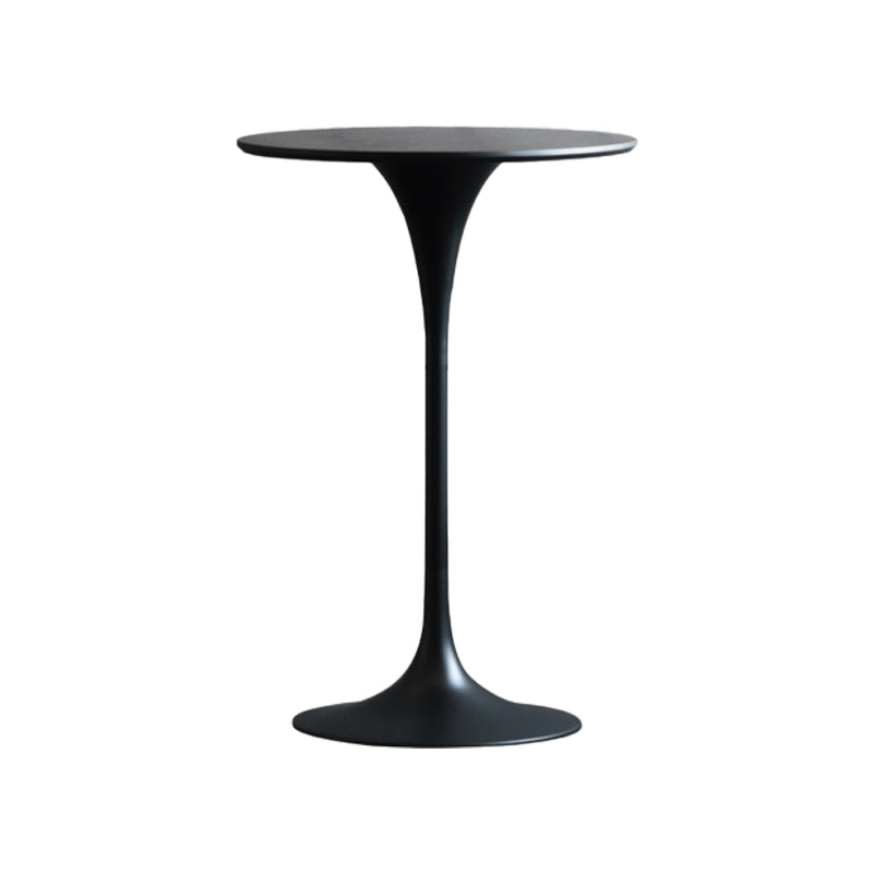 Industrial Metal Bar Table Round Top 41.3"H Pedestal Bistro Table for Cafe and Breakroom Black Clearhalo 'Bar Furniture' 'Bar Tables' 'bar_tables' 'Furniture' 'furniture_bar_tables' 'Kitchen & Dining Furniture' 'kitchen&dining_furn' 'kitchen' 4245445