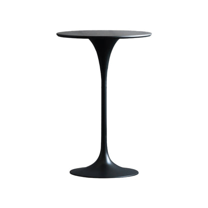 Industrial Metal Bar Table Round Top 41.3"H Pedestal Bistro Table for Cafe and Breakroom Black Clearhalo 'Bar Furniture' 'Bar Tables' 'bar_tables' 'Furniture' 'furniture_bar_tables' 'Kitchen & Dining Furniture' 'kitchen&dining_furn' 'kitchen' 4245445