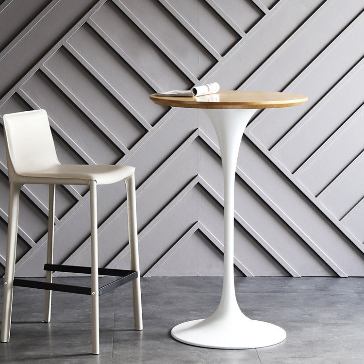 Industrial Metal Bar Table Round Top 41.3"H Pedestal Bistro Table for Cafe and Breakroom Clearhalo 'Bar Furniture' 'Bar Tables' 'bar_tables' 'Furniture' 'furniture_bar_tables' 'Kitchen & Dining Furniture' 'kitchen&dining_furn' 'kitchen' 4245450