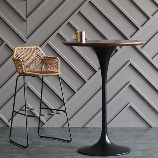 Industrial Metal Bar Table Round Top 41.3"H Pedestal Bistro Table for Cafe and Breakroom Clearhalo 'Bar Furniture' 'Bar Tables' 'bar_tables' 'Furniture' 'furniture_bar_tables' 'Kitchen & Dining Furniture' 'kitchen&dining_furn' 'kitchen' 4245452