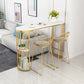 Glam Style Gold Iron Bar Table 41.3"H Marble White Top Bistro Table for Living Room Clearhalo 'Bar Furniture' 'Bar Tables' 'bar_tables' 'Furniture' 'furniture_bar_tables' 'Kitchen & Dining Furniture' 'kitchen&dining_furn' 'kitchen' 4245459
