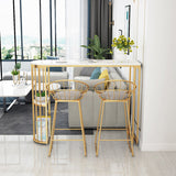 Glam Style Gold Iron Bar Table 41.3"H Marble White Top Bistro Table for Living Room Clearhalo 'Bar Furniture' 'Bar Tables' 'bar_tables' 'Furniture' 'furniture_bar_tables' 'Kitchen & Dining Furniture' 'kitchen&dining_furn' 'kitchen' 4245462