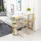 Glam Style Gold Iron Bar Table 41.3"H Marble White Top Bistro Table for Living Room Clearhalo 'Bar Furniture' 'Bar Tables' 'bar_tables' 'Furniture' 'furniture_bar_tables' 'Kitchen & Dining Furniture' 'kitchen&dining_furn' 'kitchen' 4245468
