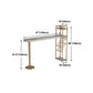 Glam Style Gold Iron Bar Table 41.3"H Faux Marble White Top Bistro Table with Wine Rack Clearhalo 'Bar Furniture' 'Bar Tables' 'bar_tables' 'Furniture' 'furniture_bar_tables' 'Kitchen & Dining Furniture' 'kitchen&dining_furn' 'kitchen' 4245485
