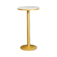 Glam Style Gold Iron Bar Table Marble Round Indoor Pedestal Bistro Table - 21.6"W x 41.3"H White Without Chairs Clearhalo 'Bar Furniture' 'Bar Tables' 'bar_tables' 'furn' 'furn_bar_tables' 'Furniture' 'furniture_bar_tables' 'Kitchen & Dining Furniture' 'kitchen&dining_furn' 'kitchen' 4245491