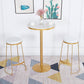 Glam Style Gold Iron Bar Table Marble Round Indoor Pedestal Bistro Table - 21.6"W x 41.3"H Clearhalo 'Bar Furniture' 'Bar Tables' 'bar_tables' 'furn' 'furn_bar_tables' 'Furniture' 'furniture_bar_tables' 'Kitchen & Dining Furniture' 'kitchen&dining_furn' 'kitchen' 4245492