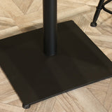 Industrial Black Metal Bar Table Wood 21.6"W Top Indoor Pedestal Bistro Table Clearhalo 'Bar Furniture' 'Bar Tables' 'bar_tables' 'Furniture' 'furniture_bar_tables' 'Kitchen & Dining Furniture' 'kitchen&dining_furn' 'kitchen' 4245511