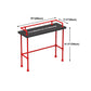 Industrial Style Red Iron Bar Table Rectangle Black Wood Top Indoor 41.34"H Bistro Table Clearhalo 'Bar Furniture' 'Bar Tables' 'bar_tables' 'furn' 'furn_bar_tables' 'Furniture' 'furniture_bar_tables' 'Kitchen & Dining Furniture' 'kitchen&dining_furn' 'kitchen' 4245575