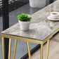 Glam Grey Stone Bar Dining Table Rectangle Indoor Bistro Table with Four Pedestal Clearhalo 'Bar Furniture' 'Bar Tables' 'bar_tables' 'furn' 'furn_bar_tables' 'Furniture' 'furniture_bar_tables' 'Kitchen & Dining Furniture' 'kitchen&dining_furn' 'kitchen' 4245584