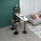 Glam Style Iron Bar Table 41.3"H Faux Marble White Top Bistro Table with Wine Rack Clearhalo 'Bar Furniture' 'Bar Tables' 'bar_tables' 'furn' 'furn_bar_tables' 'Furniture' 'furniture_bar_tables' 'Kitchen & Dining Furniture' 'kitchen&dining_furn' 'kitchen' 4245595