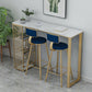 Glam White Marble Bar Dining Table Rectangle Indoor Bistro Table with Shelve Clearhalo 'Bar Furniture' 'Bar Tables' 'bar_tables' 'furn' 'furn_bar_tables' 'Furniture' 'furniture_bar_tables' 'Kitchen & Dining Furniture' 'kitchen&dining_furn' 'kitchen' 4245610