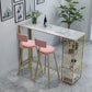 Glam White Marble Bar Dining Table Rectangle Indoor Bistro Table with Shelve Clearhalo 'Bar Furniture' 'Bar Tables' 'bar_tables' 'furn' 'furn_bar_tables' 'Furniture' 'furniture_bar_tables' 'Kitchen & Dining Furniture' 'kitchen&dining_furn' 'kitchen' 4245611