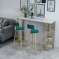 Glam White Marble Bar Dining Table Rectangle Indoor Bistro Table with Shelve Clearhalo 'Bar Furniture' 'Bar Tables' 'bar_tables' 'furn' 'furn_bar_tables' 'Furniture' 'furniture_bar_tables' 'Kitchen & Dining Furniture' 'kitchen&dining_furn' 'kitchen' 4245612